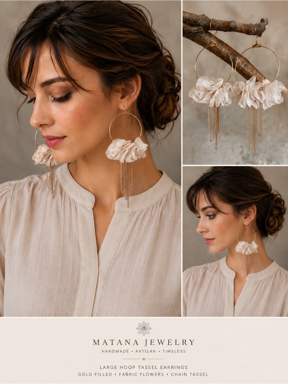 Large Hoop Tassel Earrings bohemian jewelry